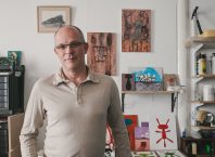 Robert Fitzmaurice in his studio